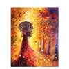 Paint By Number | Woman with Parasol with Trees in Autumn Colors - Paint By Number Artist