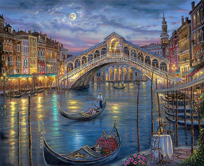 Paint By Number |  Venice - Bridge And Boat - Paint By Number Artist