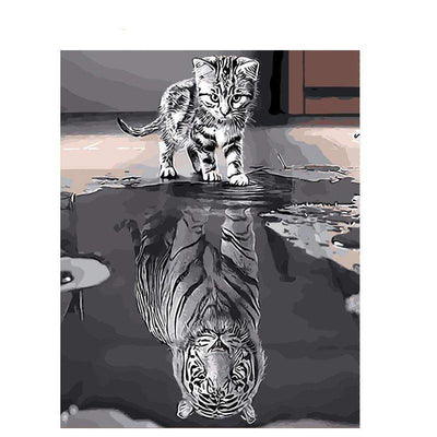 Paint By Number | Cat's Tiger Reflection - Paint By Number Artist