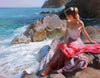 Paint By Number | Lovely Lady on a Rocky Beach near the Ocean - Paint By Number Artist
