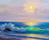 Paint By Number | Sun setting over a Beach with waves coming from a quiet sea, a Beautiful  Sunset - Paint By Number Artist