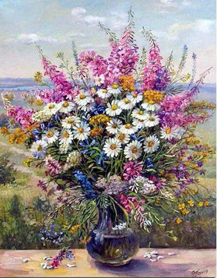 Paint By Number | Bunch of Wild Flowers in a Vase