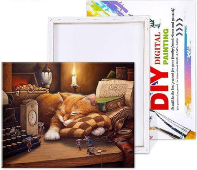 Paint By Number | Sleeping Cat - Paint By Number Artist