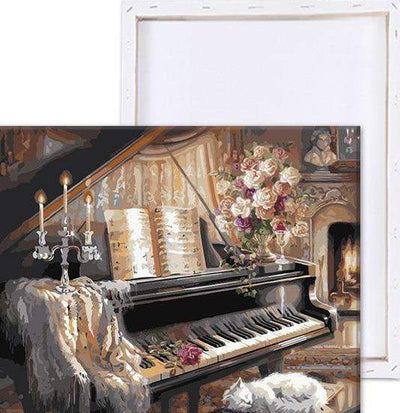 Paint By Number | Still Life with Piano and Sleeping Cat - Paint By Number Artist