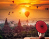 Paint By Number | Hot Air Balloons over Pagodas at Sun Rise - Paint By Number Artist
