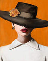 Paint By Number | Woman with Red Lips and a Brown Hat - Paint By Number Artist