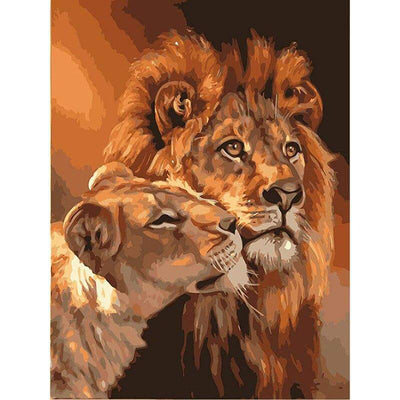 Paint By Number | Lion Couple - Paint By Number Artist