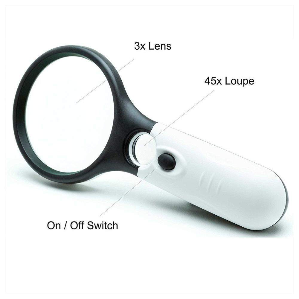 Magnifying Glass with Light Handheld 3X & 45X – Crafty By Numbers