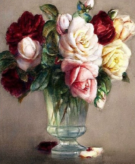 Flowers in Vase - Flowers Paint By Number - Paint by numbers for adult