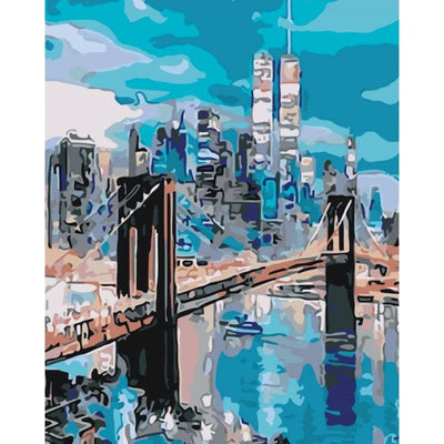 Paint By Numbers City Bridge Landscape Picture Diy Framed Home Living Room Decoration Artcraft Handmade Unique Gift - Paint By Number Artist